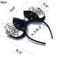 Fachpint Mouse Ears Headbands - 2Pcs Blue Ears For Boy Girl, Cute Halloween Theme Park Accessories, Sequin Christmas Party Props