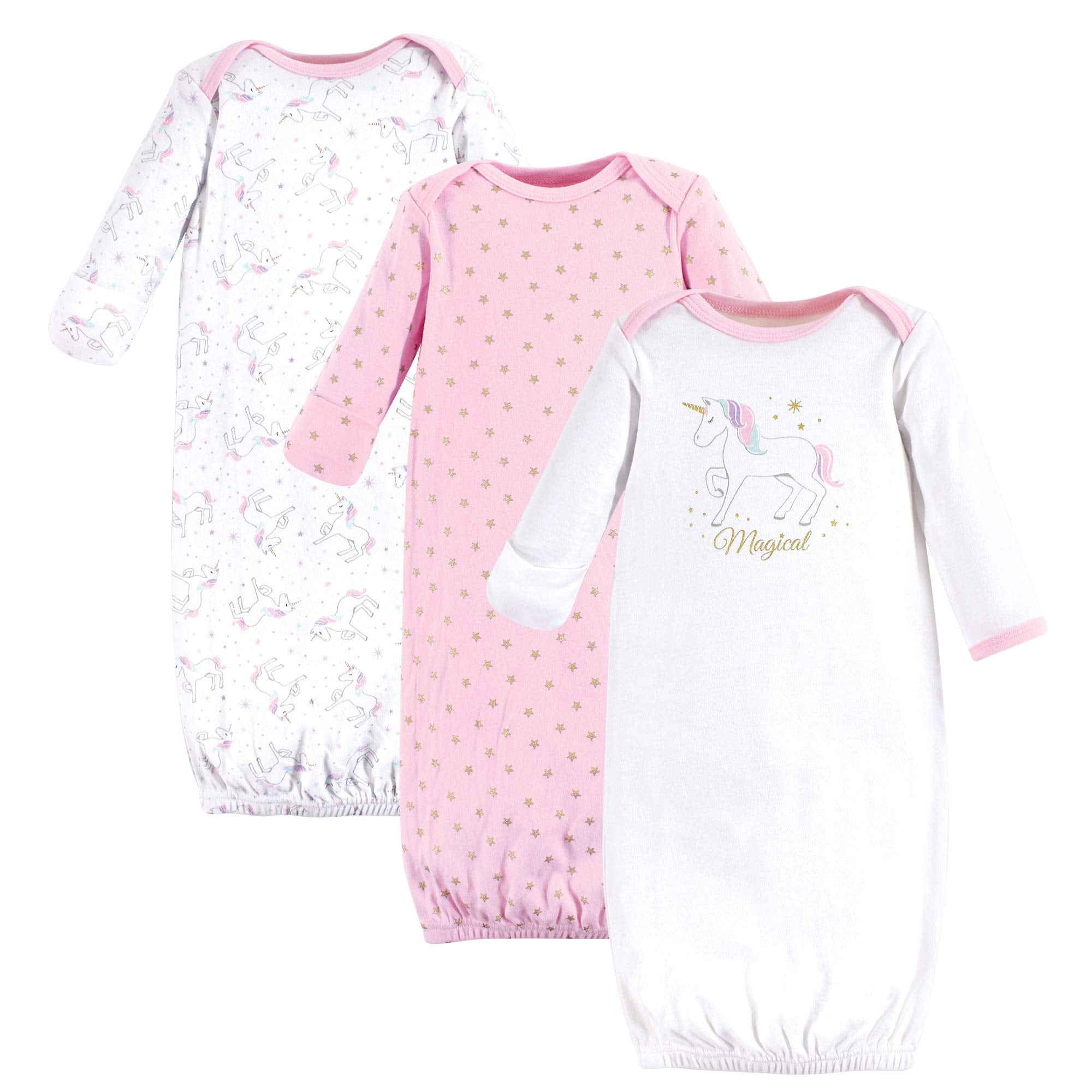 Hudson Baby Unisex Cotton Gowns, Magical Unicorn, 0-6 Months – WBBAPB07KT8SZYD