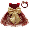 Flower Girls Dresses Wedding Baby Birthday Party Christmas Easter Pageant Event Prom Lace Dress (Burgundy,90)