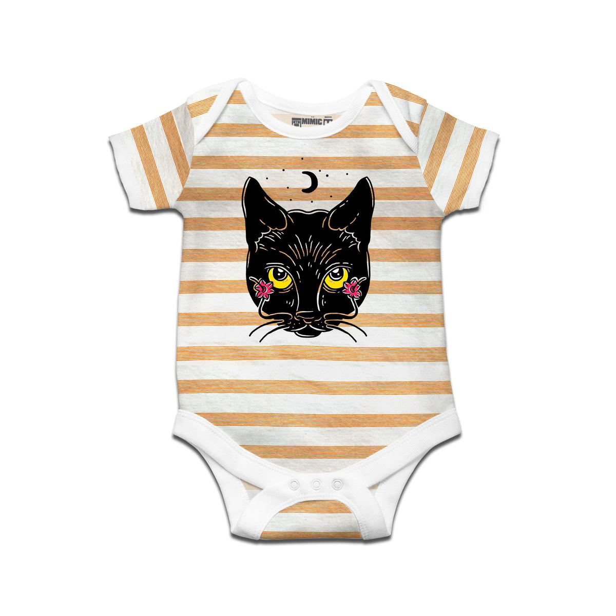 Ruse Dalis Cat Printed Kids Striped Infant Romper Short Sleeves And Bodysuit For New Born Baby Boy/Baby Girl Clothes 100% Cotton