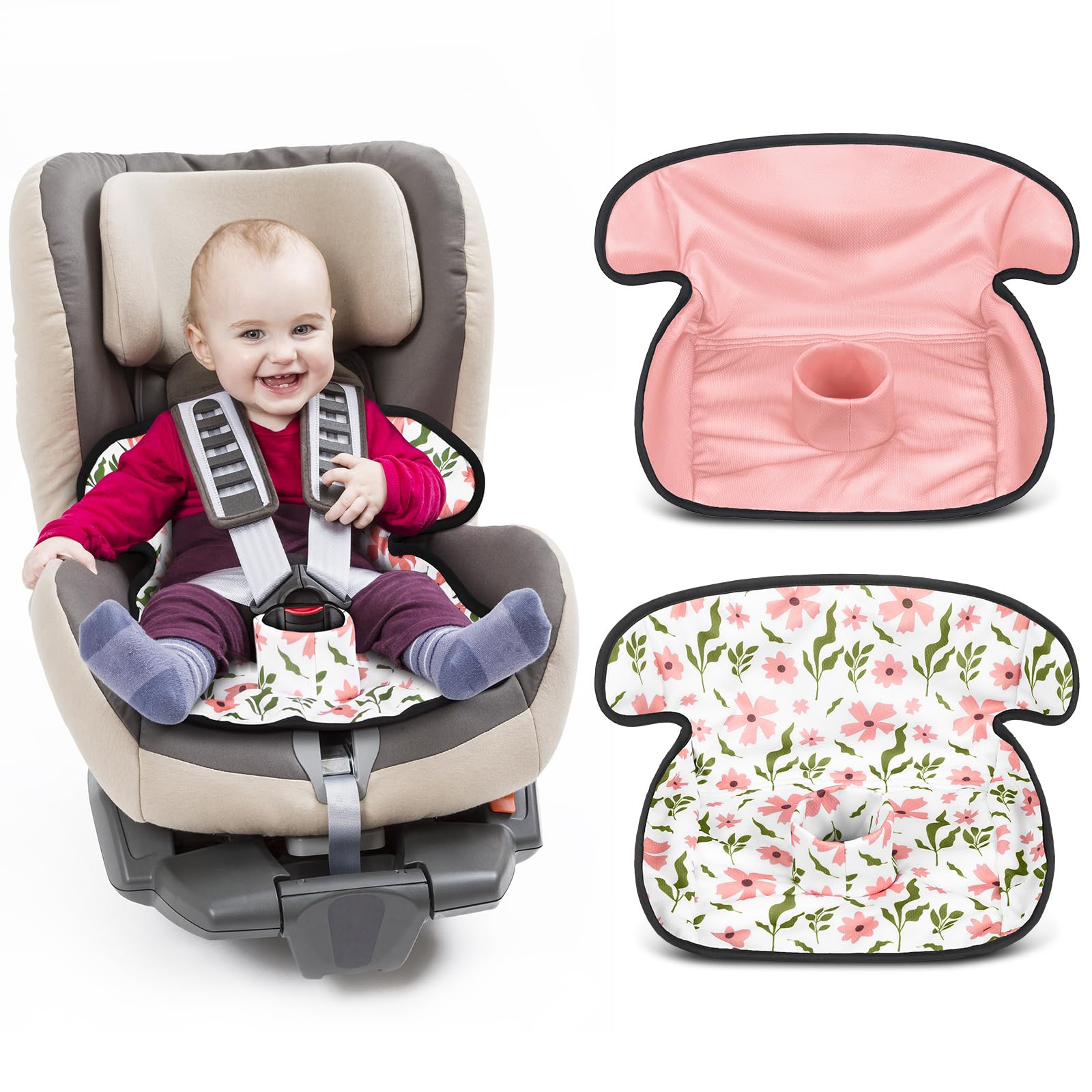 Hunnmingre 2 Pack Floral Car Seat Protector For Potty Training Waterproof Piddle Pad Cover From Spillages Nappy Leaks Toilet Tra