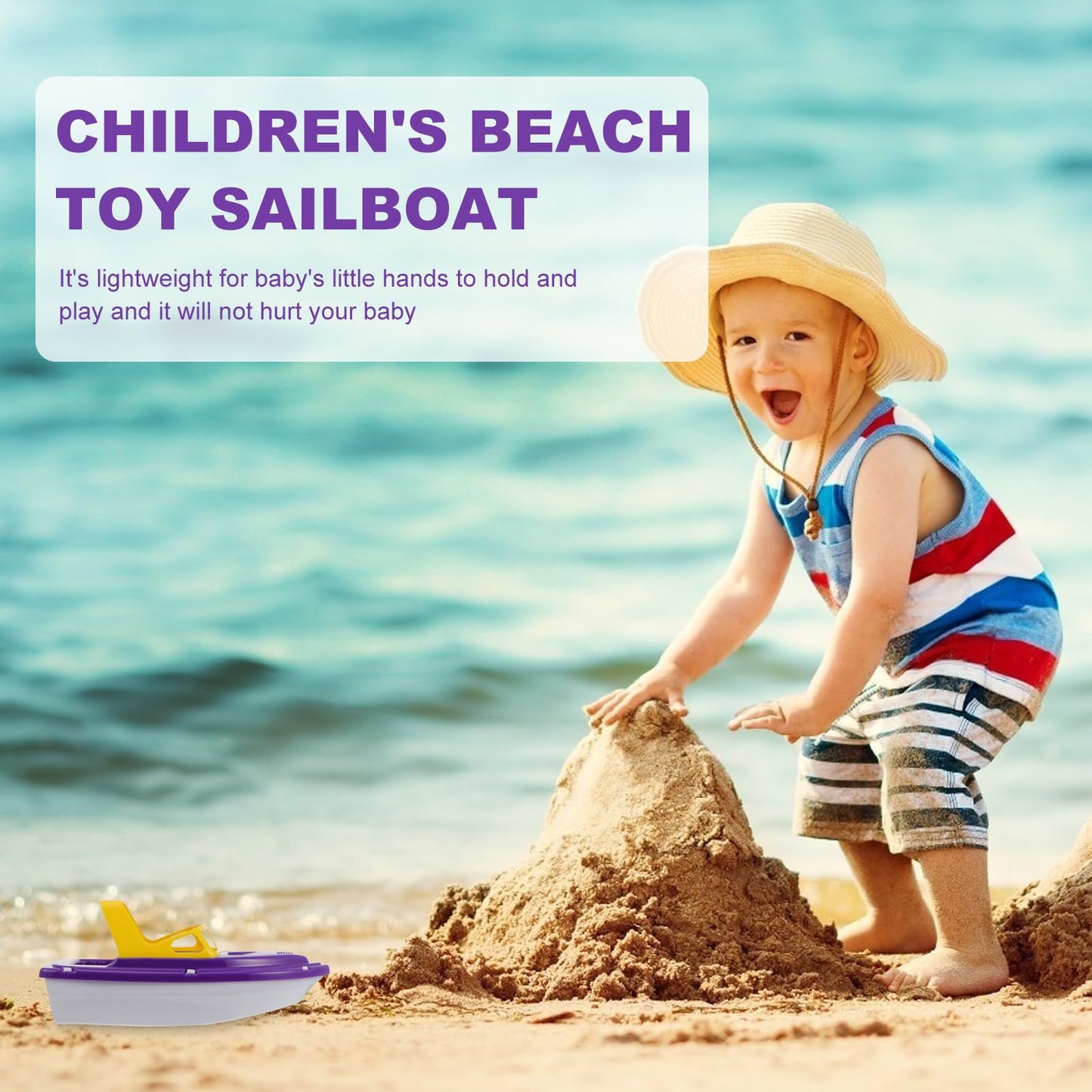 Toddler Speedboat Bath Toys 2pcs - Fun Carrier Sand & Beach Floating Toys for Boys