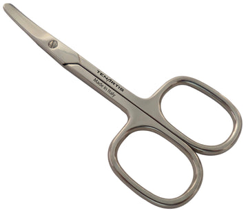 Tenartis Baby Nail Scissors With Curved Blades And Round Tips - Made In Italy (3.5', Nickel)