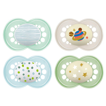 Mam Night Pacifiers (2 Count), Mam Pacifiers 6+ Months, Best Pacifier For Breastfed Babies & Original Baby Pacifier, Nipple Shap