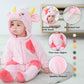 Tonwhar Unisex Baby Animal Halloween Costume Kid'S And Toddler'S Autumn Winter Outfits Jumpsuit (3-4 T,Pink Cow)