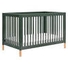 Babyletto Gelato 4-in-1 Convertible Crib with Toddler Bed Conversion in Forest Green with Vegan Blonde Leather Feet, Greenguard 