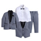 Jeetethnics Boys Grey Coat Suit Set With Waistcoat Shirt And Trousers (9103Dh)