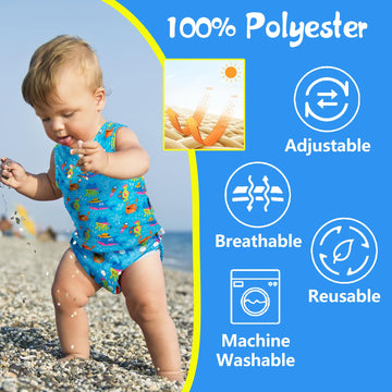 Babygoal Neutral Swim Diapers 3 Pack For 8M-3T Babies And Toddlers, Reusable Adjustable Washable For Baby Girl And Boy Swimming