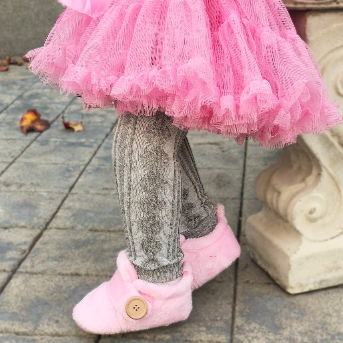 Allydrew 3 Pack Cable Knit Baby Leg Warmers & Toddler Leg Warmers, Gray, White, Pink