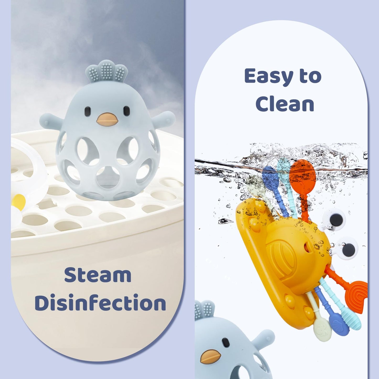 Baby Suction Toys High Chair Teething Toys - Baby Teething Chew Table Toys Silicone Teethers, Food Grade Silicon for 6 12 18 Mon