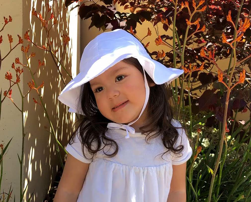 Infant Sun Hat For Toddler Boy Summer Hat 50+ Upf Protective Wide Brim Sun Hat For Baby Girl Hat,White,12-24 Months