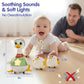HOLA Baby Toys 6-12 Months Musical Dancing Duck Toy Set with Mama and Babys Tummy Time Toys, Crawling and Interaction Modes 1 Ye