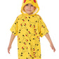 Pokemon Kids Towel Poncho | Yellow Anime Bath Towel with 3D Ears | Pikachu All Over Print Swimwear Graphic Changing Robe