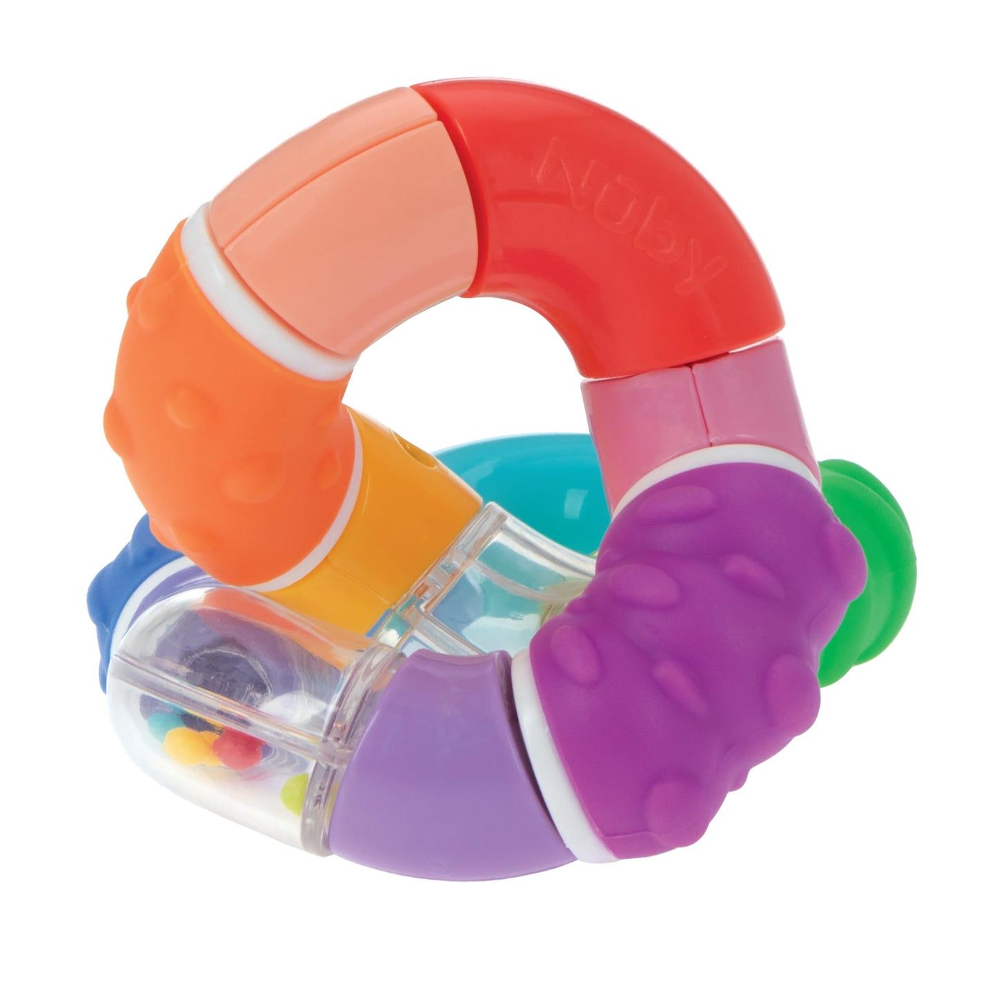 Nuby Twista Teether Toy for Babies - Multicolor Rattle Teething - Toy for Baby Teething Relief - 6+ Months