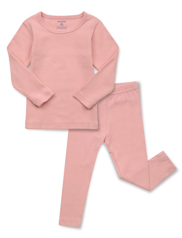 Avauma Baby Boys Girls Pajama Set Kids Toddler Snug Fit Basic Cotton Sleepwear Pjs For Daily (Pink-2 Small)