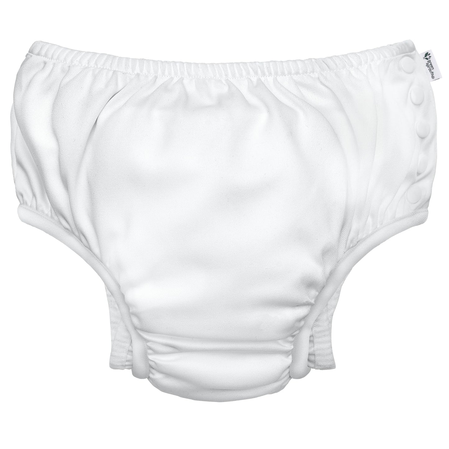 green sprouts Reusable Snap Swim Diaper, New White, 6-12 Months