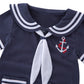 Xm Nyan May'S Baby Toddler Boys Sailor Stripe Romper Marine Navy Romper Onesie Outfit, 3-6 Months