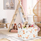 Fxocshe Rectangle Fox Basket,Collapsible Canvas Waterproof Storage Basket,Toy Organizer,Laundry Basket For Kid Rooms,Baby Room D