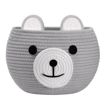 CherryNow Baby Basket for Nursery, Bear Gift Baskets Empey for Kids, Diaper Caddy Baby Shower Basket, Cute Animal Baskets for To