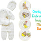 Abelito Newborn Baby Boy'S Girl'S Unisex Warm Winter 3 Pieces Crochet Set (White)