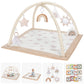 Washable Tummy Time Mat, Baby Play Gym With 6 Featured Toys And 12 Milestone Cards, Baby Gym For Infant & Toddler, Deluxe Larger