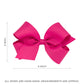 Wee Ones Girls' Classic Grosgrain Hair Bow With Scalloped Edges And Plain Wrap Center On A Weestay Hair Clip, Medium, Oatmeal