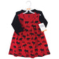 Hudson Baby Girls' Cotton Dress And Cardigan Set, Red Moose Bear, 18-24 Months