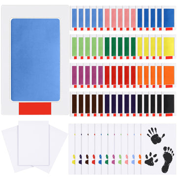 Jetec 60 Set Inkless Baby Footprint and Handprint Kit, Clean Touch Ink Pad for Baby Hand and Footprints, Dog Paw Print Kit with 