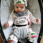 Family Christmas Newborn Baby Xmas Car Romper Pants+Xmas Hat Coming Home Outfits Set White