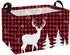 Essme Rectangular Christmas Basket,Cute Baskets Empty with Handles, Deer Basket Gifts for Kids Room Decor,Boys and Girls,Gift Bi