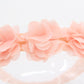Asufegucd Baby Toddler Elastic Chiffon Flower Headbands Princess Girls Hand Sewing Beads Flower Headwear Nylon (Qj11 White Pink)