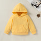 Happy Town Toddler Fall Outfits For Girl Boy Long Sleeve Hoodie Top And Toddler Sweatsuit (Solid Color-Yellow, 5-6 T)