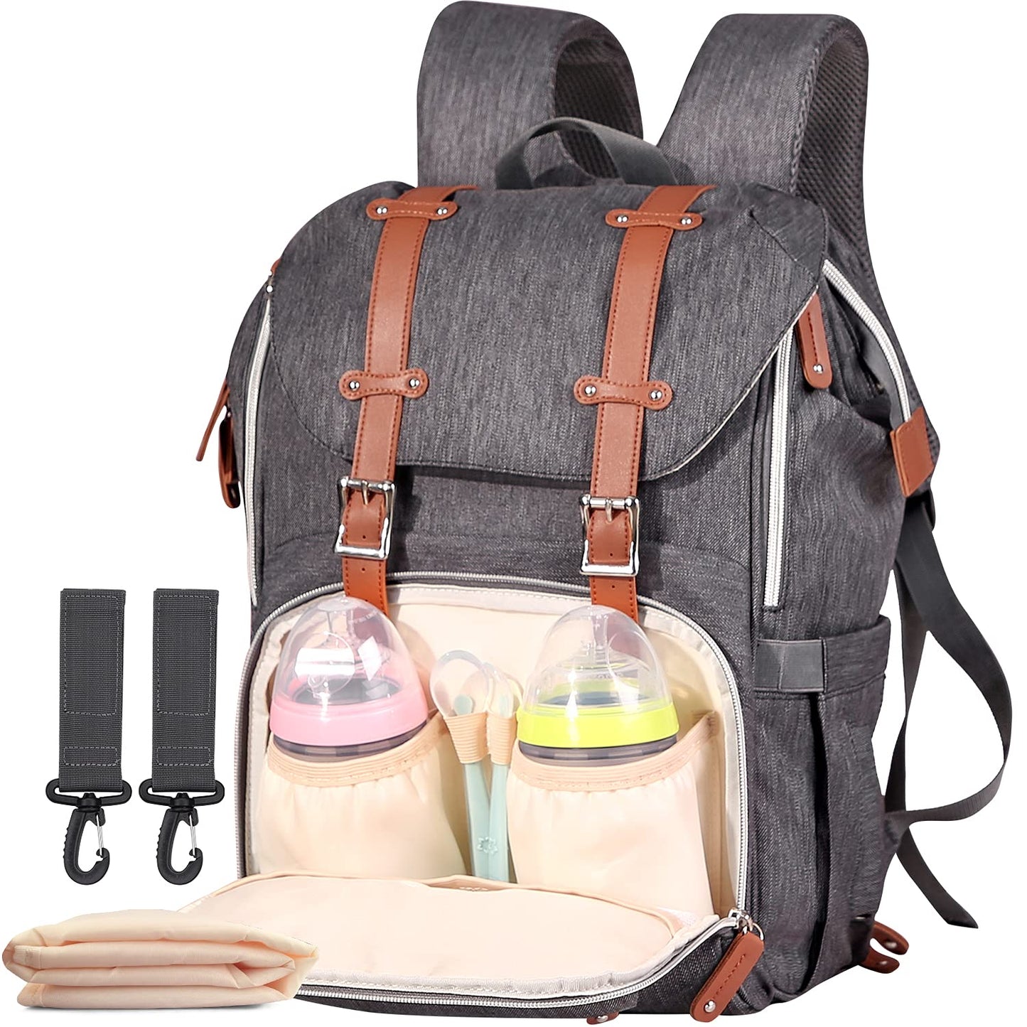 CANWAY Diaper Bag Backpack, Waterproof Travel Baby Nappy Changing Bags,Multifunction Stylish Maternity Baby Bags with Large Capa