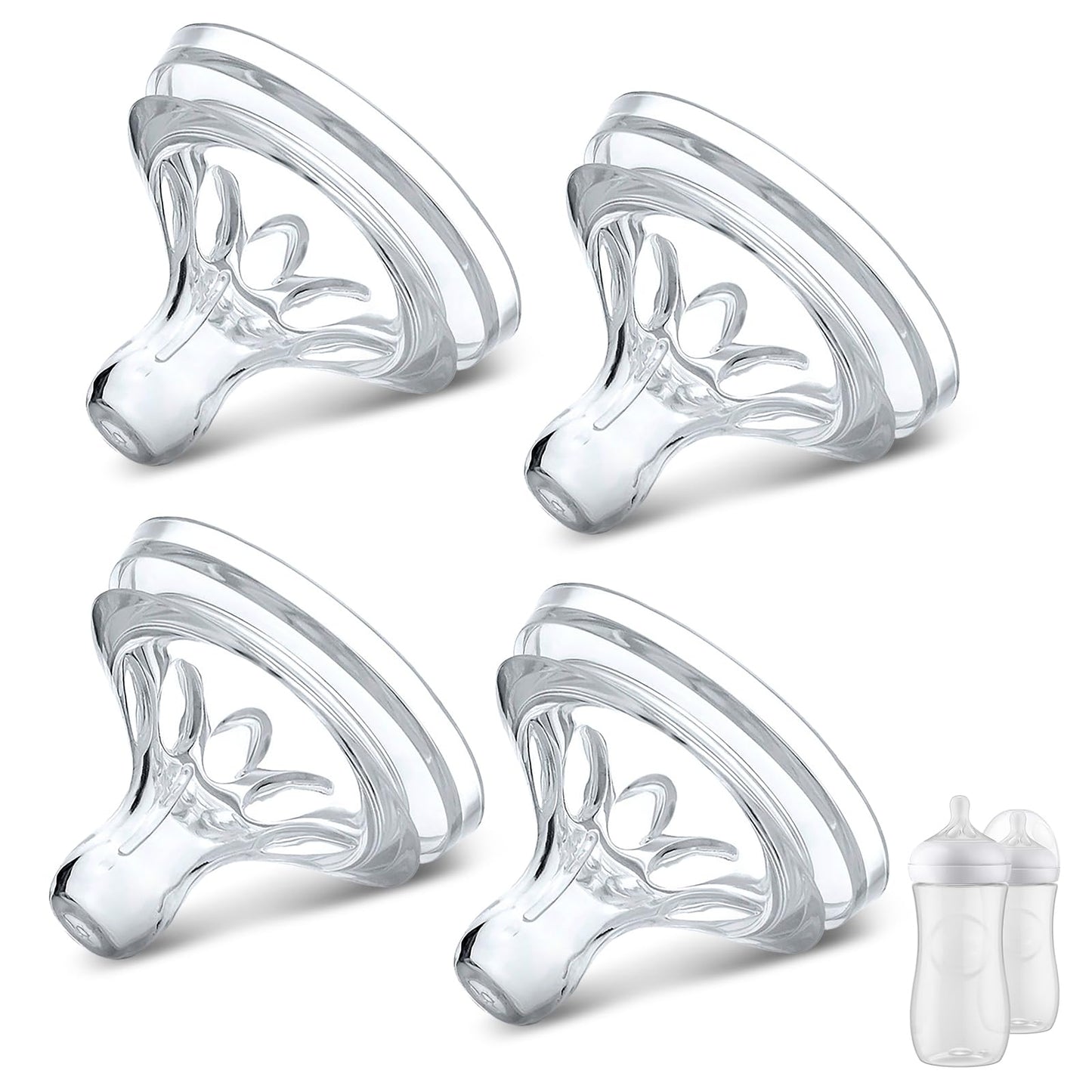 Vanest 4 Packs Silicone Bottle Nipples Compatible With Philips Avent Natural Bottle, Replacement Bottle Nipple Bpa-Free, No Spil