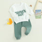 Mersariphy Fall Baby Boy Pant Set Toddler Crewneck Long Sleeve Pullover Sweatshirt Sweatpant 2Pcs Winter Outfits Clothes(White G