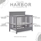 Dream On Me Harbor 4-In-1 Convertible Mini Crib In Storm Grey, Greenguard Gold Certified