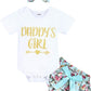 Kissb Newborn Baby Girl Clothes Outfits Little Girl Daddy'S Princess Romper Bodysuit Floral Shorts 3Pcs Infant Clothing Set (0-3