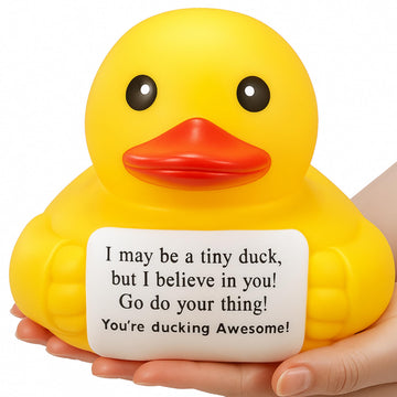 Civaner 7 Inch Emotional Giant Rubber Duck Big Jumbo Positive Yellow Duck Inspirational Gift Large Duckling Toy with Squeaky Sou