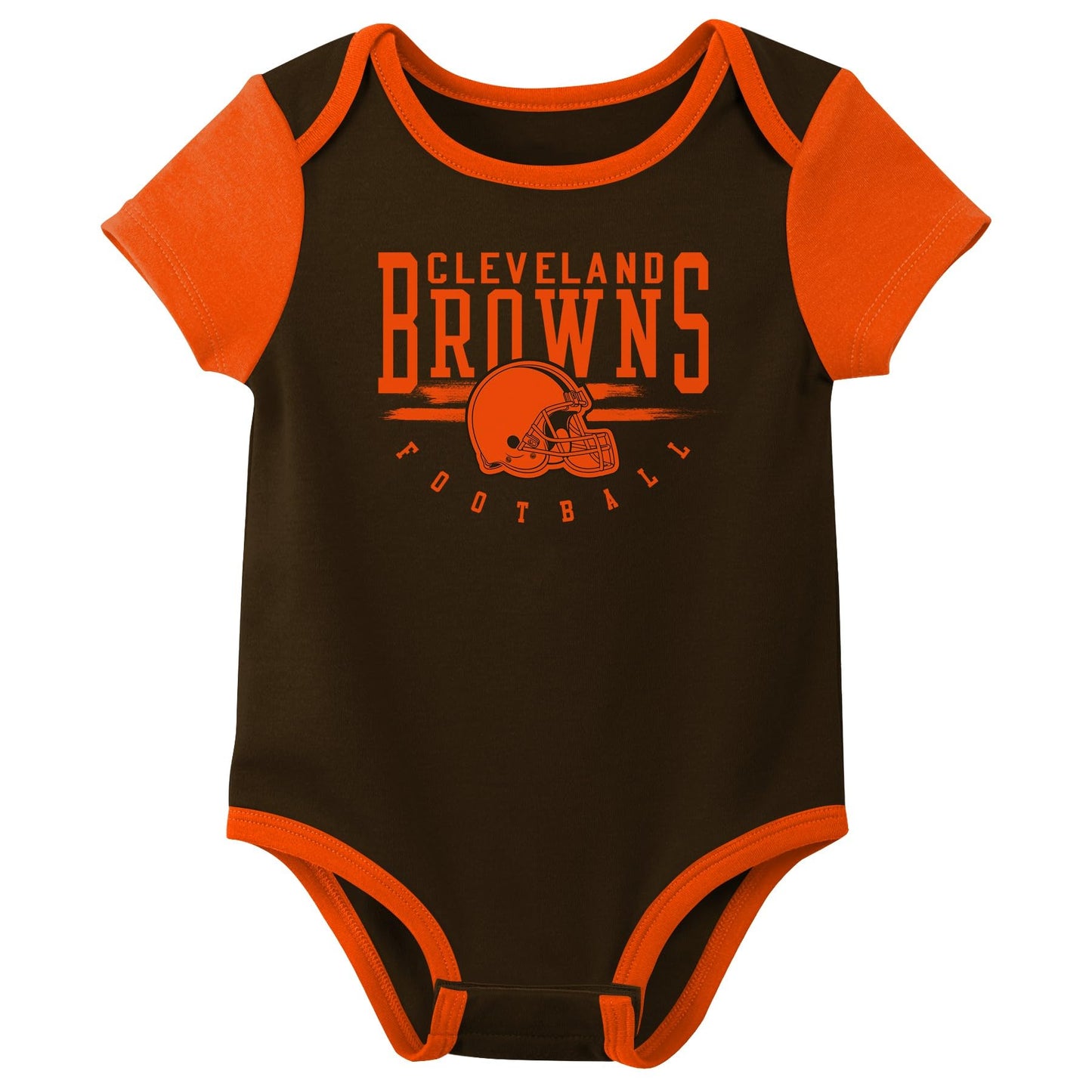 Outerstuff Nfl Newborn Baby And Infant Short Sleeve Bodysuit Variety 3-Pack - Cleveland Browns, 18M