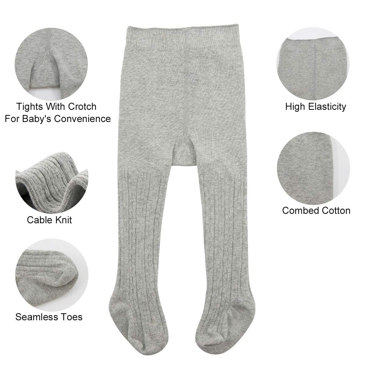 Century Star Baby Tights Toddler For Girls Solid Knit Socks Soft Cotton Infant Leggings Warm Stockings Newborn Pants Coffee 1-2T