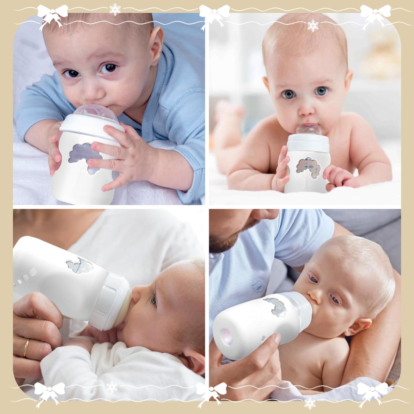 3 Pack White Silicone Sleeves For Dr. Brown'S Glass Baby Bottles 5Oz, Anti-Slip & Anti-Breakage Design, Compatible With Dr. Brow