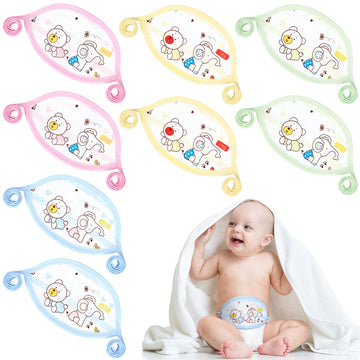 8 Pcs Newborn Infant Belly Wrap Comfort Cotton Umbilical Cord Cover Band Cartoon Soft Baby Belly Band Newborn Navel Belt for Pro