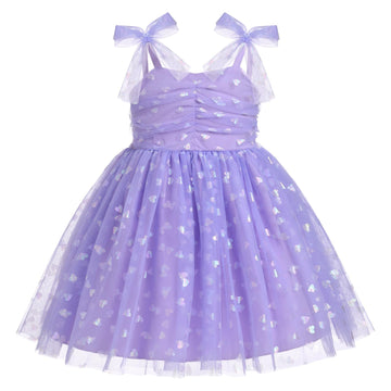 Idopip Baby Girls Sequin Heart Tutu Dress Summer Sleeveless Backless Princess Birthday Party Dresses Toddler Girl First Communio