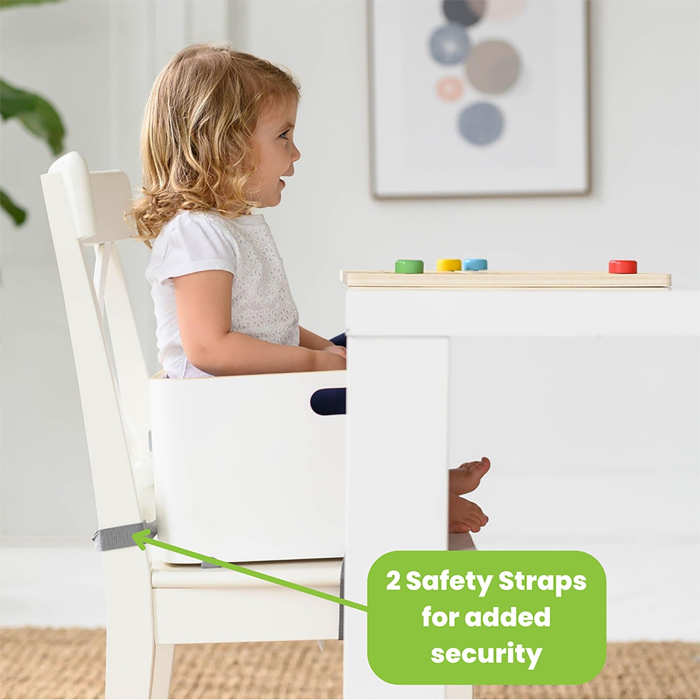 Little Partners 3-In-1 Wooden Learning Booster Seat For Toddlers - Converts To Step Stool For Kids - Seat Cushion, Silicone Mat,
