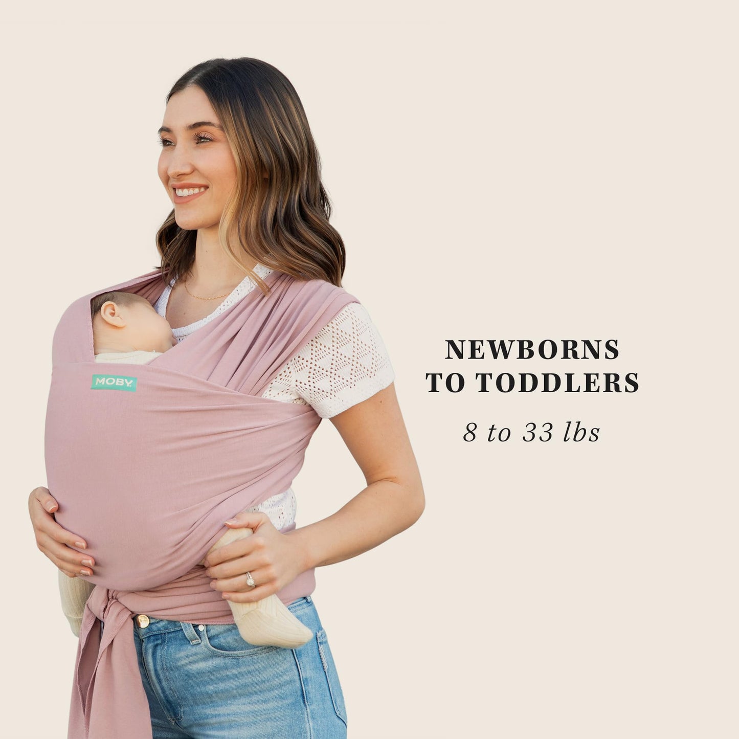 Moby Wrap Baby Carrier  Classic  Baby Wrap Carrier for Newborns & Infants  #1 Baby Wrap  Go to Baby Gift  Keep Baby Safe & Secur
