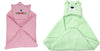 CTMKIDS Baby Wrap with Cap for Kids 74x74 cm  Pink & Baby Hooded Cum Wrap Blanket for Kids 92x66 cm  Sea Green