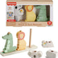 Fisher-Price Baby & Toddler Toy Wooden Stack & Sort Animals, 10 Wood Pieces for Developmental Play Ages 1+ Years