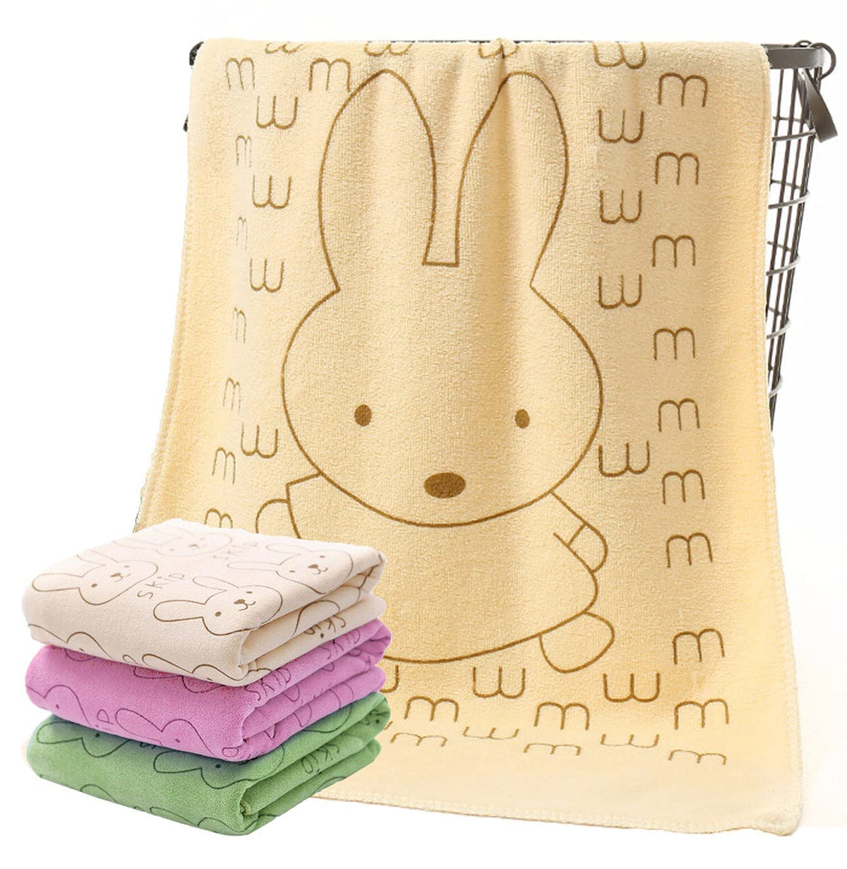 DRESSABLY Newborn Babys Cotton Washcloth Soft Bath Towel (Colour and Prints May Vary, Medium, 60cm x 120cm)