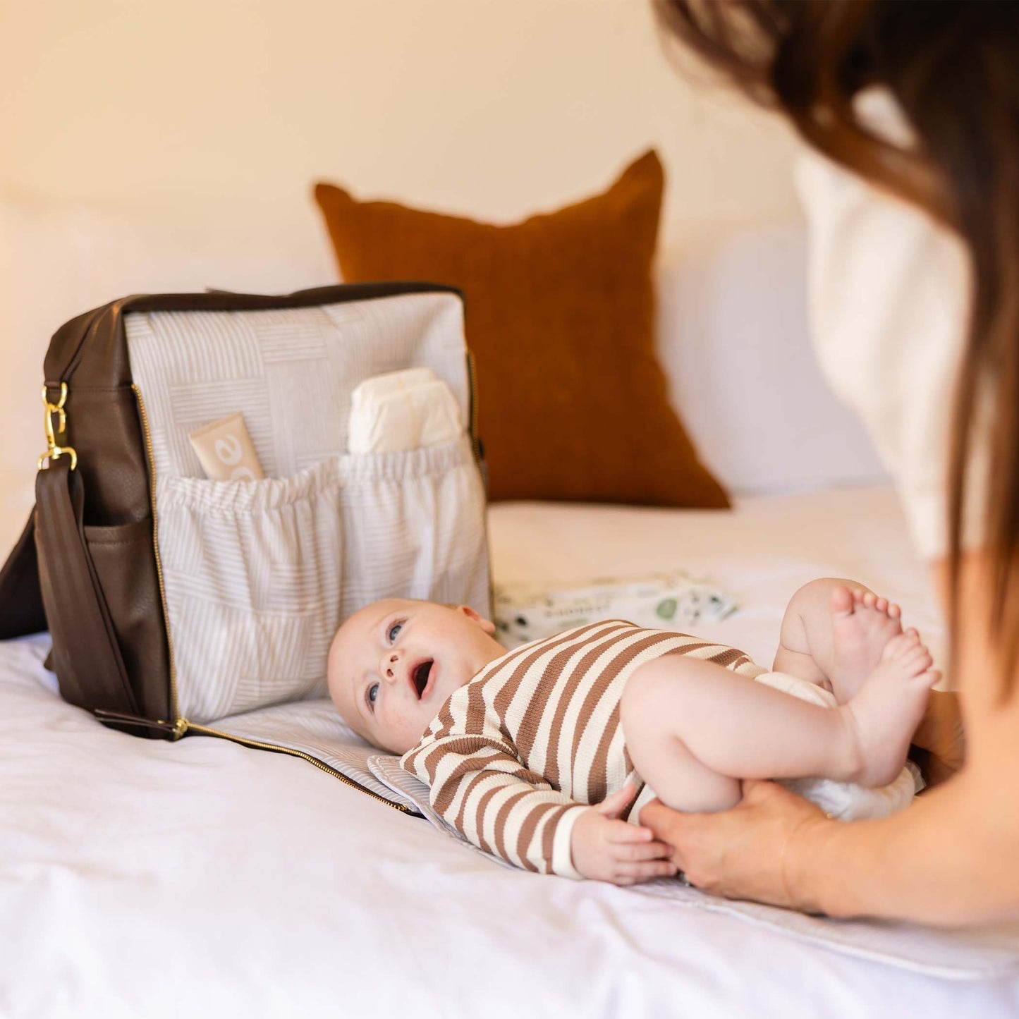 Petunia Pickle Bottom Boxy Backpack, Diaper Bag, Stylish Baby Bag, Spacious Backpack, On-The-Go Moms, Saddle