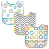 Luvable Friends Unisex Baby Waterproof Peva Bibs, Yellow Circle, One Size